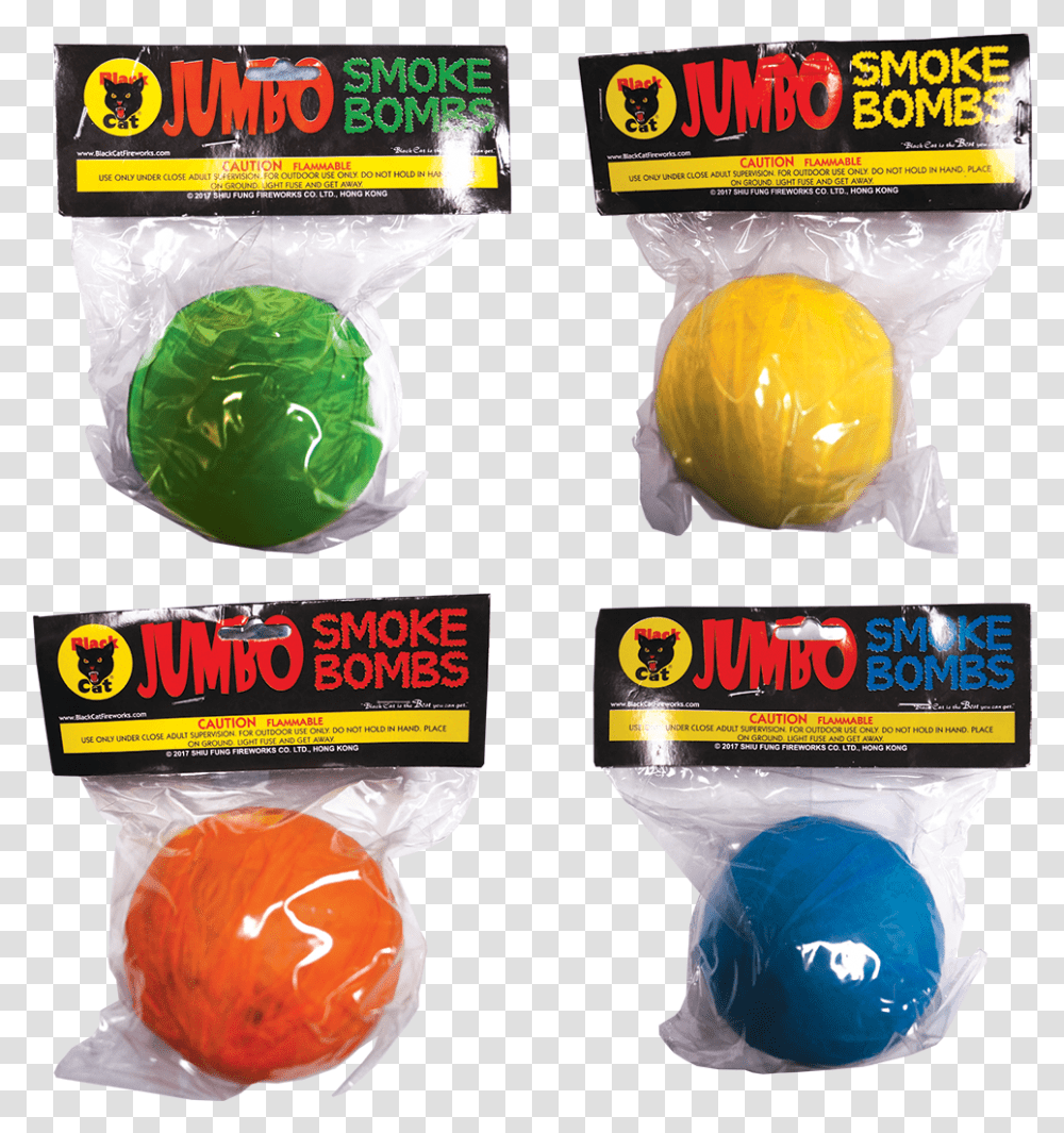 Jumbo Smoke Bombs 4 Assorted Colossal Colors Black Cat Colored Firework Smoke Bomb, Clothing, Helmet, Hardhat, Flyer Transparent Png