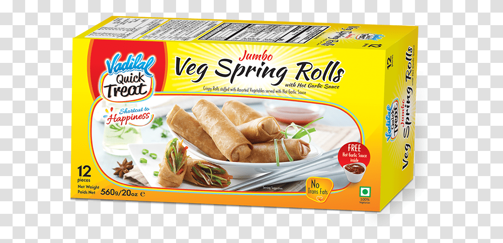 Jumbo Spring Roll Vadilal, Lunch, Meal, Food, Hot Dog Transparent Png