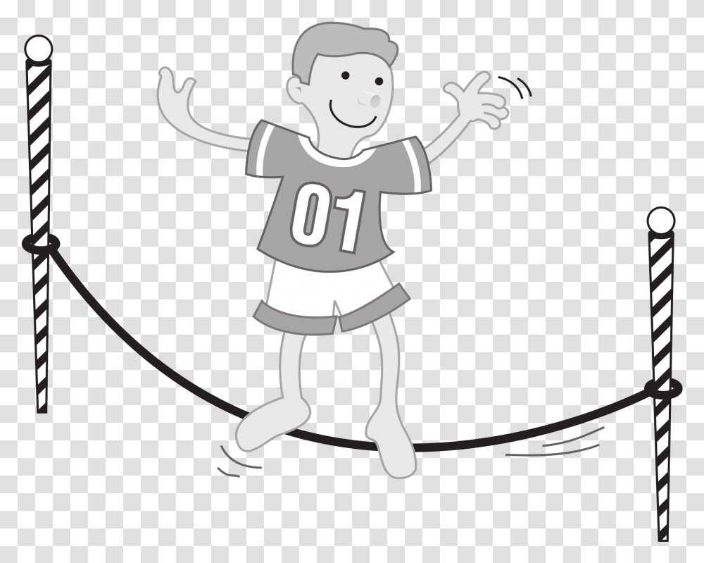Jump Rope Drawing Balancing Clipart Black And White, Person, Stencil, Female, Girl Transparent Png
