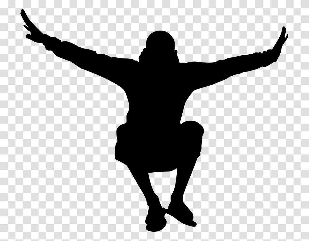 Jump Silhouette Free Image Man Jumping Silhouette, Gray, World Of Warcraft Transparent Png