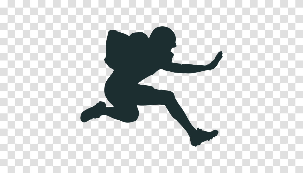 Jumping American Football Player Silhouette, Person, Human, Cupid Transparent Png