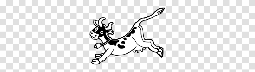Jumping Cow Cartoon Clip Art, Stencil, Mammal, Animal, Label Transparent Png