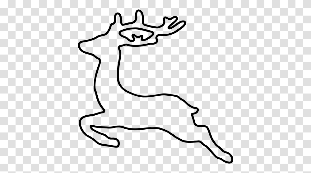 Jumping Deer Silhouette Vector Drawing, Gray, World Of Warcraft Transparent Png