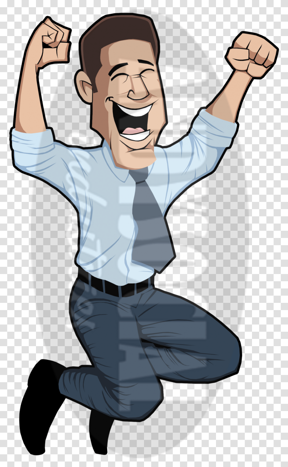 Jumping Guy Small Watermark, Person, Tie, Accessories Transparent Png