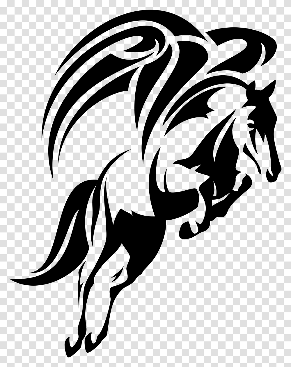 Jumping Horse Black And White, Gray, World Of Warcraft Transparent Png