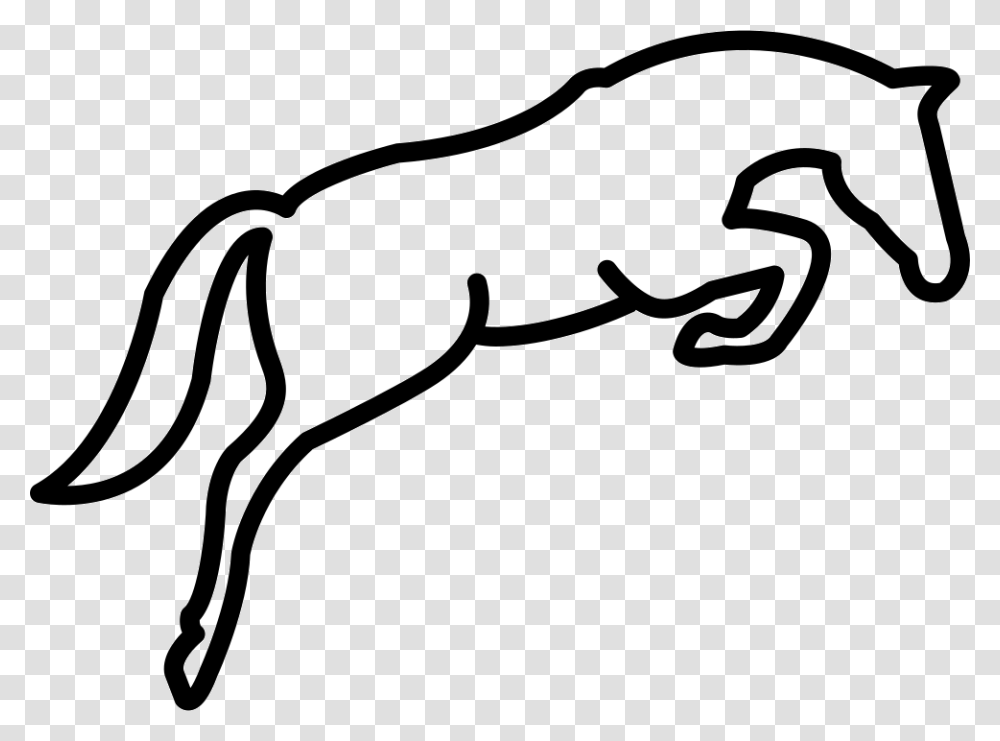 Jumping Horse Outline Svg Icon Free Download Easy Jumping Horse Drawing, Mammal, Animal, Stencil, Antelope Transparent Png