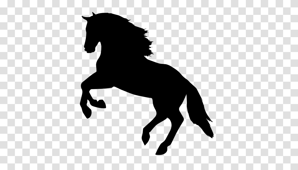 Jumping Horse Silhouette Facing Left Side View Free Vector Icons, Stencil, Person, Human, Mammal Transparent Png