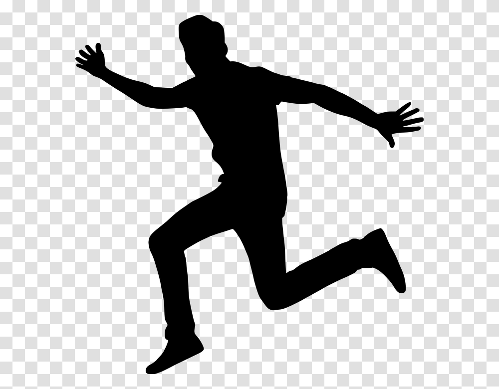 Jumping Man Silhouette, Gray, World Of Warcraft Transparent Png