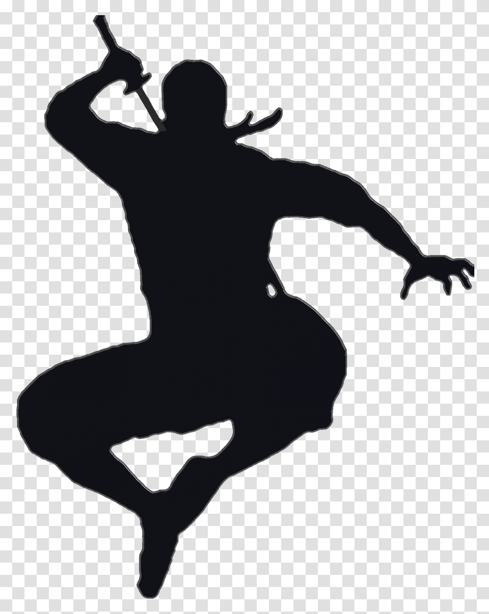 Jumping Ninja, Silhouette, Stencil Transparent Png