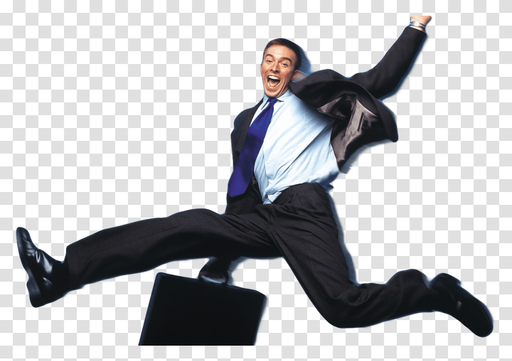 Jumping Office Man, Person, Human, Dance Pose, Leisure Activities Transparent Png