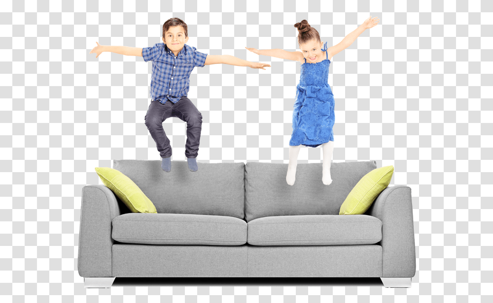 Jumping On Couch Clipart, Furniture, Person, Pants Transparent Png