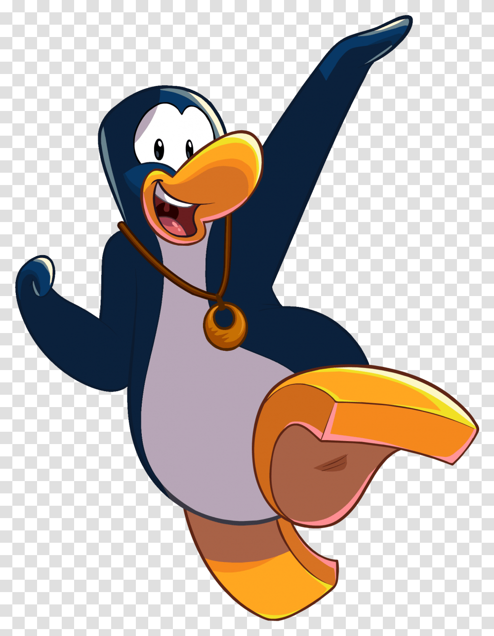 Jumping Penguin With Pendant Necklace Club Penguin Penguin Jumping, Animal, Bird Transparent Png