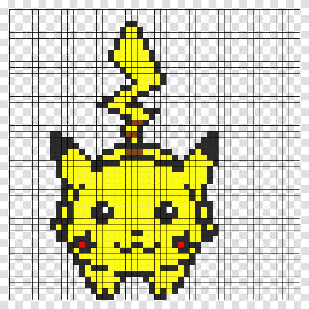 Jumping Pikachu Perler Bead Pattern Bead Sprite Pikachu Pixel Art, Tree, Plant Transparent Png