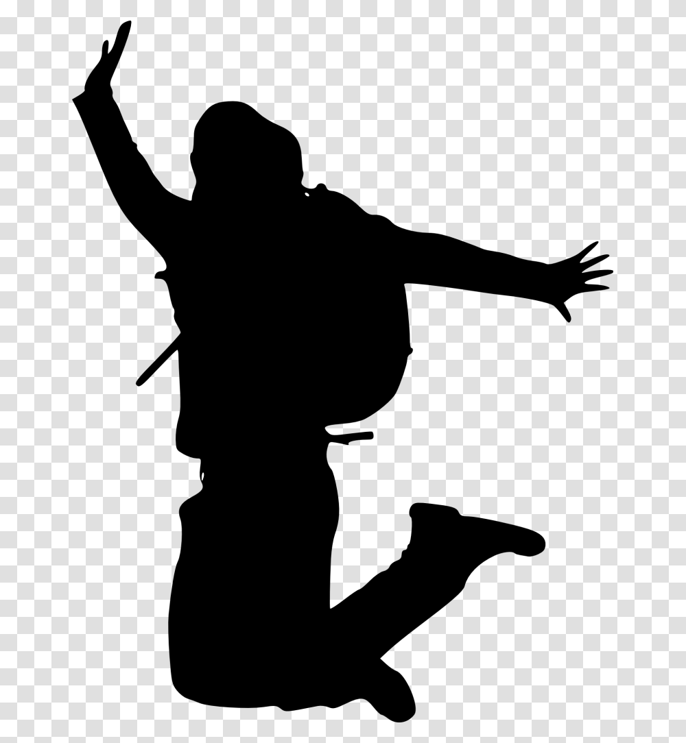 Jumping Silhouette For Kids Person Jumping Silhouette, Gray Transparent Png