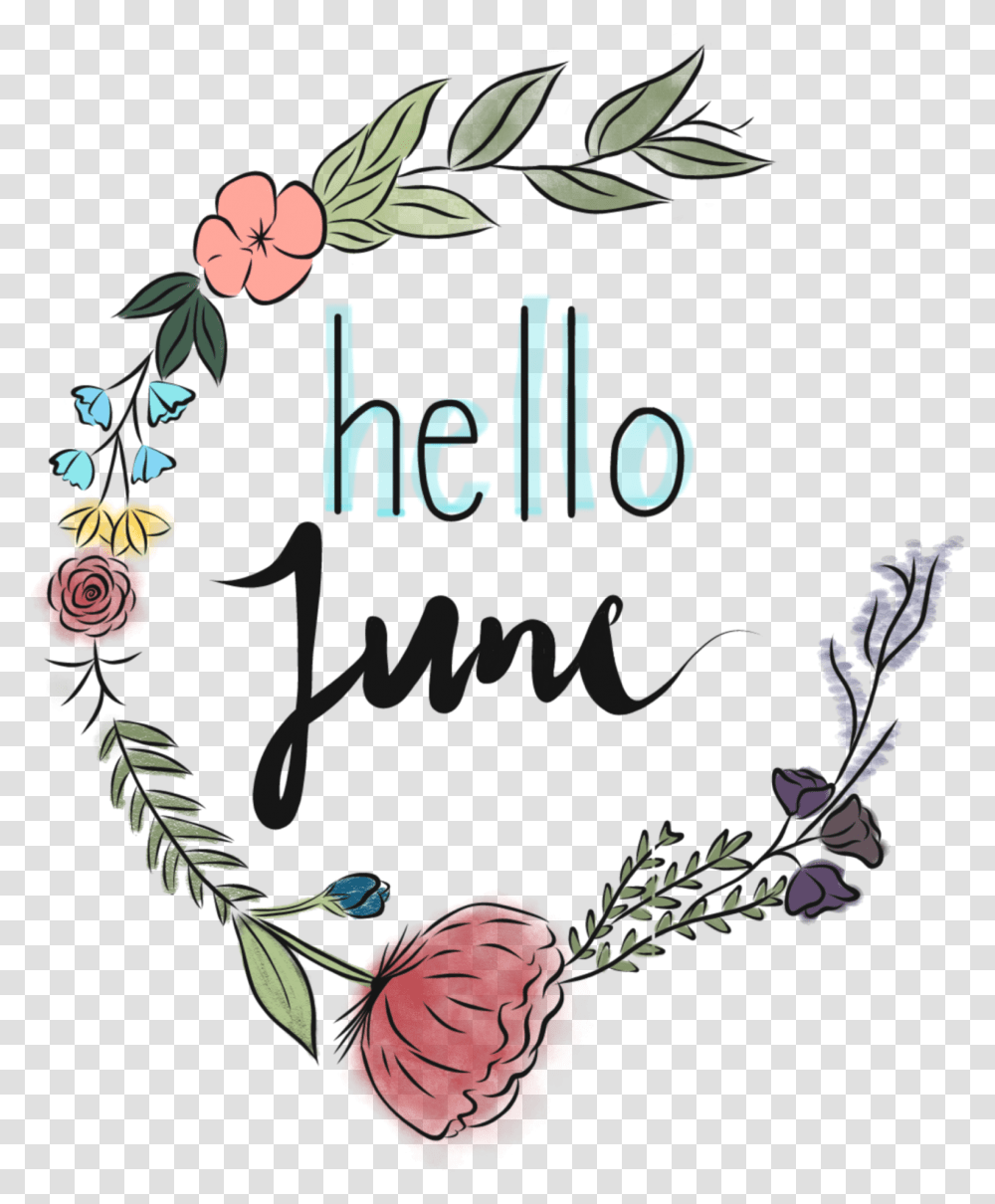 June Clip Art Hello June Clipart, Floral Design, Pattern Transparent Png