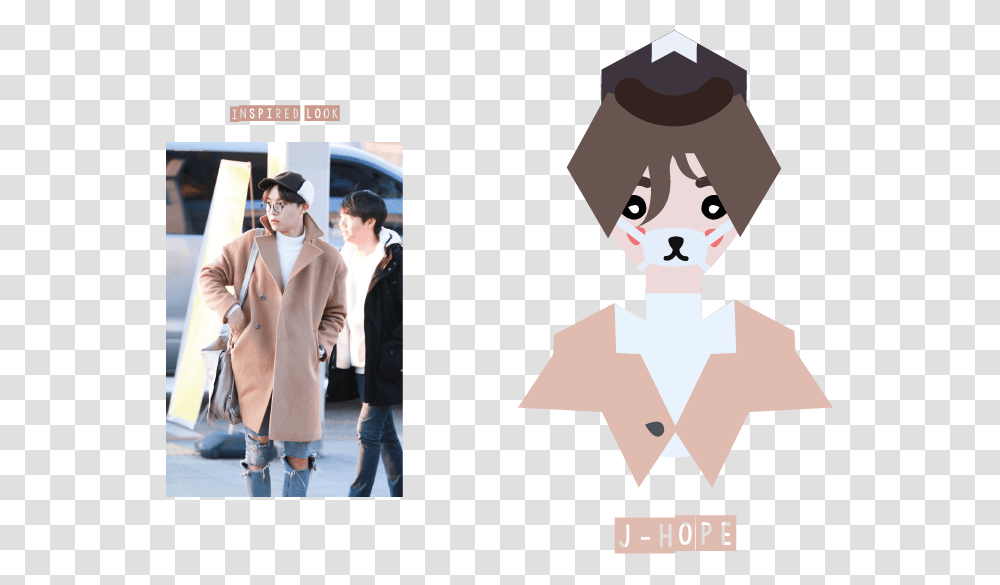 Jung Hoseok Airport Fashion, Person, Coat, Sleeve Transparent Png