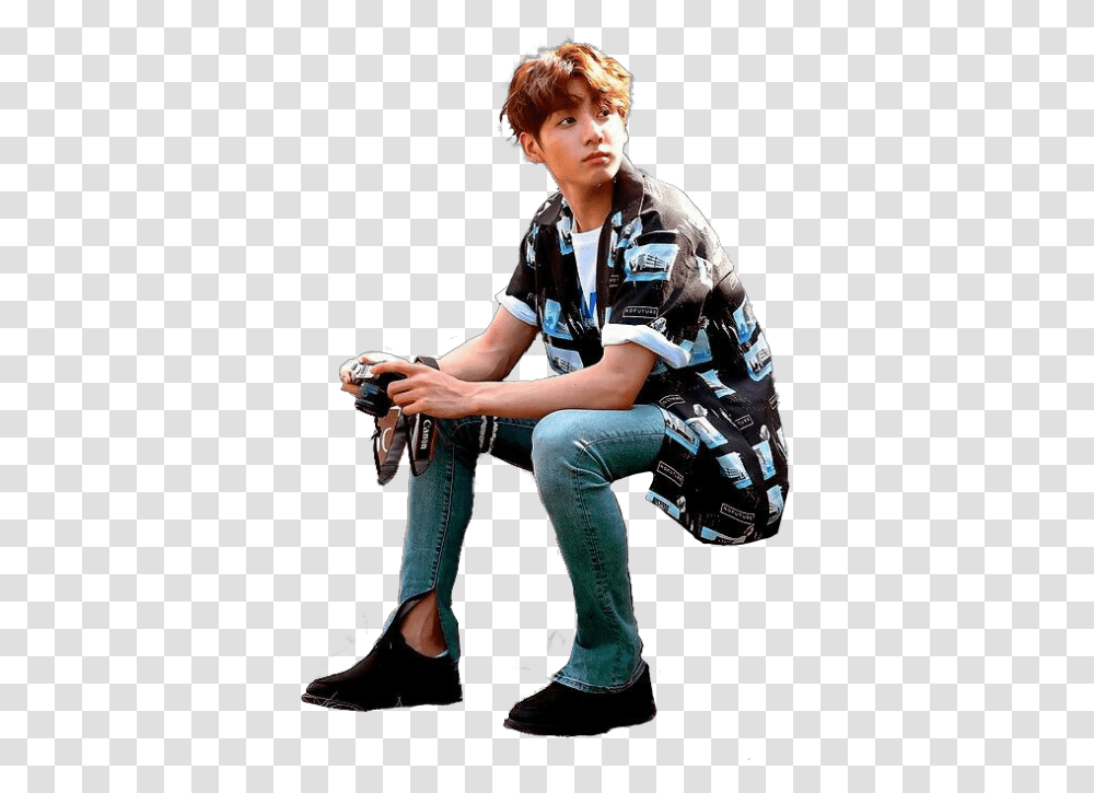 Jungkook And Render Image Jungkook, Person, Clothing, Pants, Leisure Activities Transparent Png