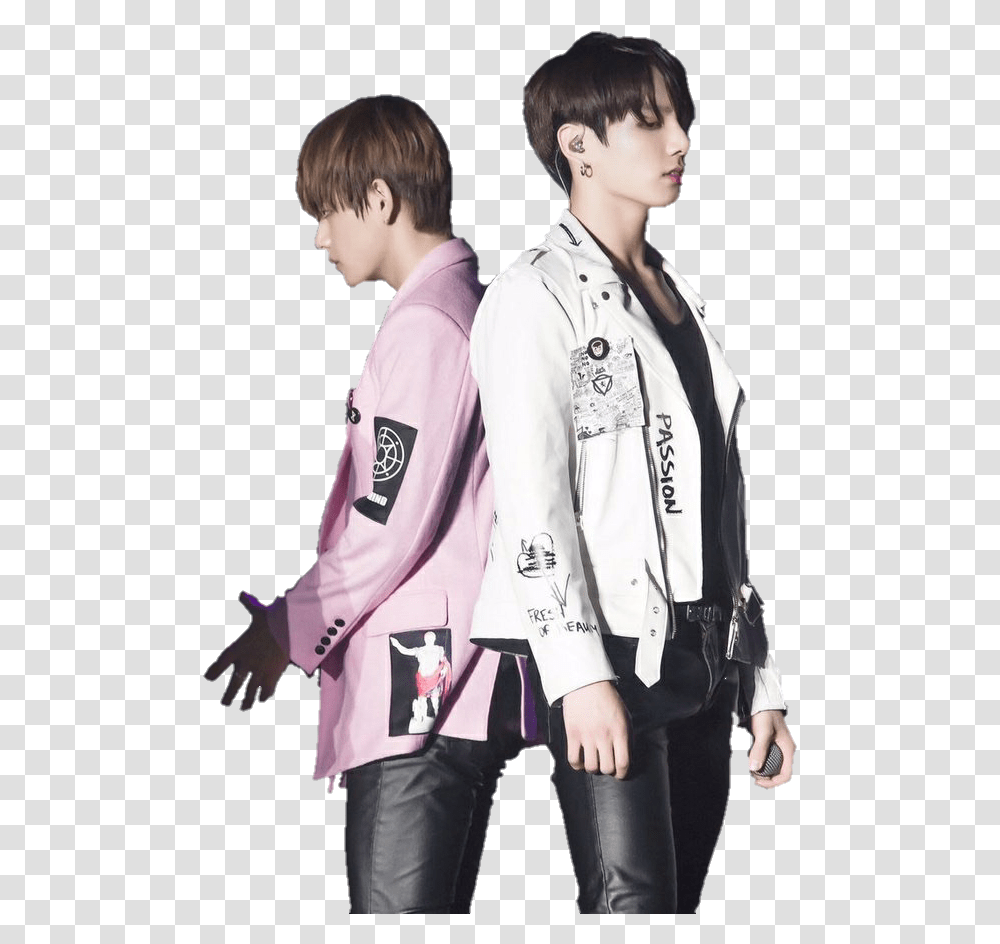 Jungkook And V 2016, Person, Sleeve, Coat Transparent Png