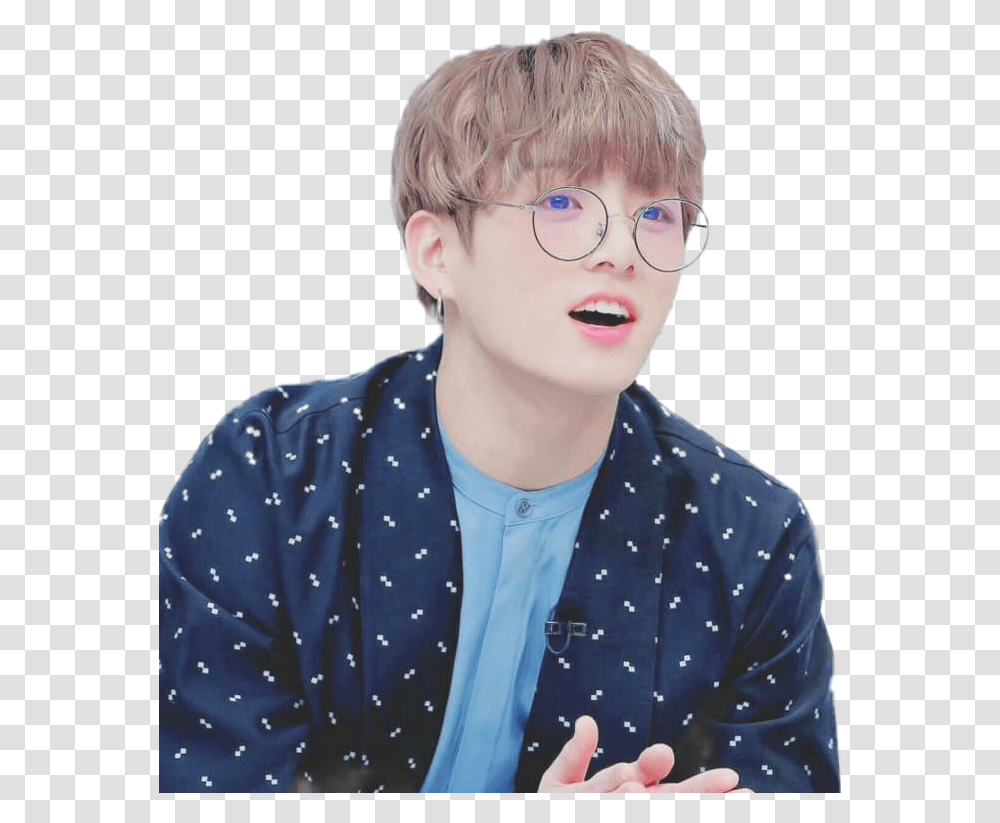 Jungkook Glasses Jungkook With Glasses Cute, Person, Face, Texture, Accessories Transparent Png