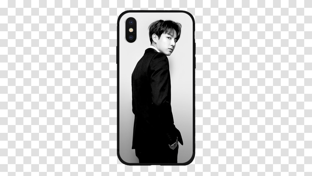Jungkook In Black Suit, Overcoat, Person, Sleeve Transparent Png
