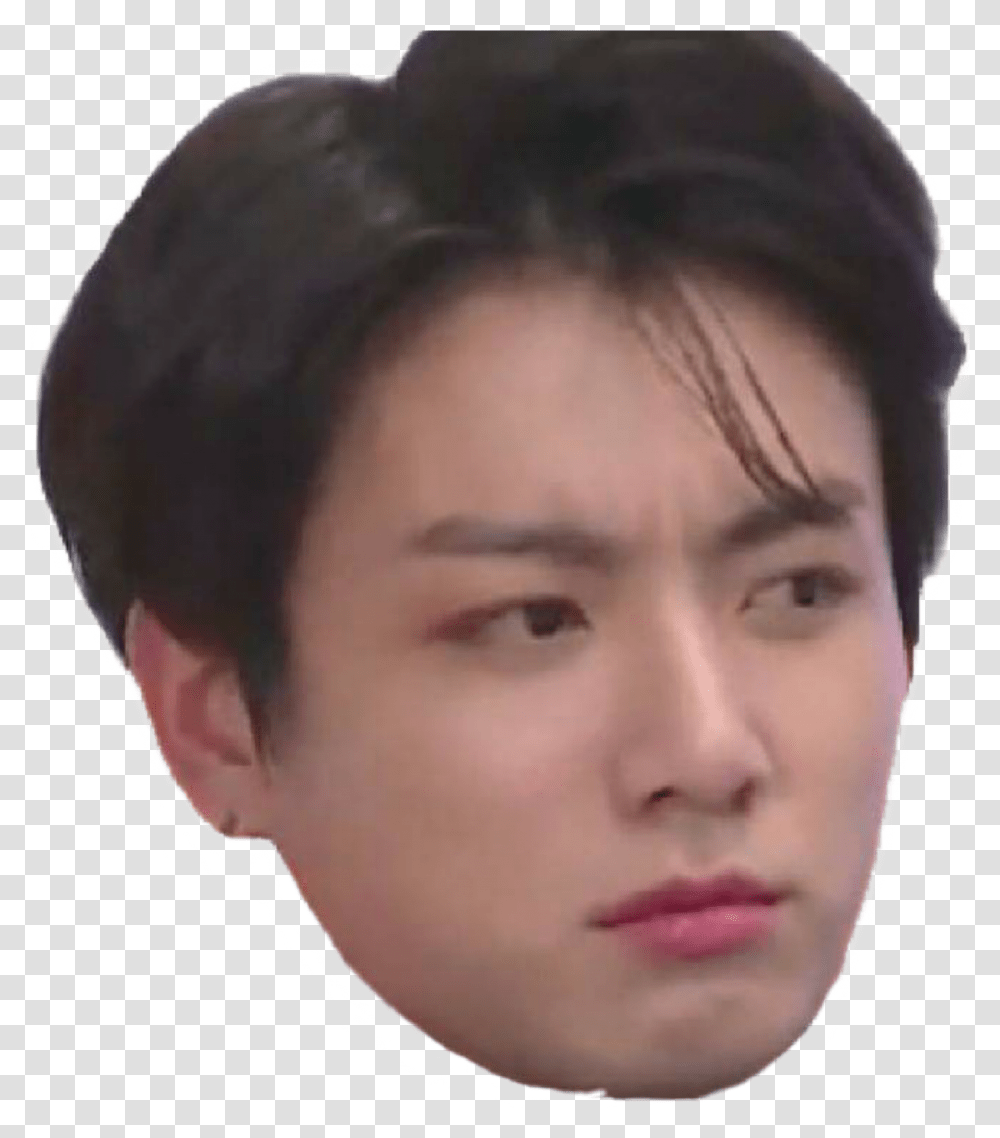 Jungkook Meme Face Bts Meme Face, Person, Human, Beard, Head Transparent Png
