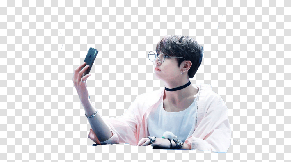 Jungkook, Person, Face, Electronics, Phone Transparent Png