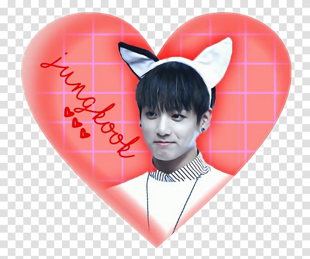 Jungkook Red Heart Love Icon Overlay Sticker Tumblr Cute Jungkook, Balloon, Plectrum, Person Transparent Png