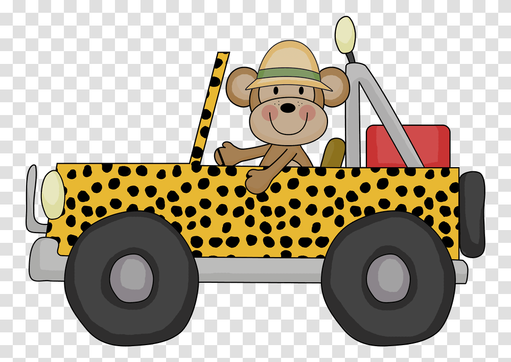 Jungle Animals Clipart Download Jungle Safari Jeep Clipart, Vehicle, Transportation, Car, Automobile Transparent Png