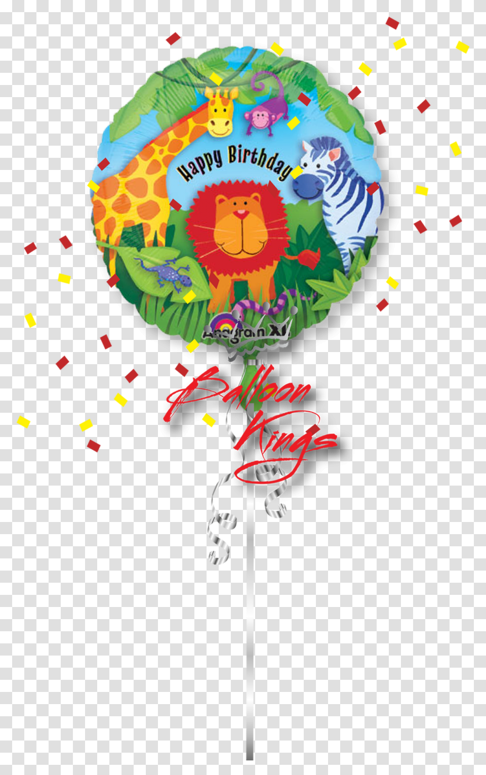 Jungle Animals Happy Birthday Jungle Animals, Balloon, Paper Transparent Png