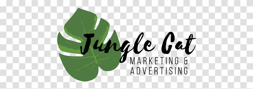 Jungle Cat Marketing Logo Calligraphy, Leaf, Plant, Green, Symbol Transparent Png