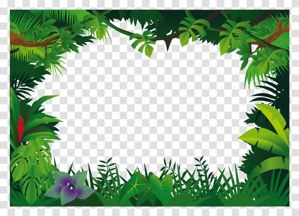 Jungle Jungle Frame Clipart, Vegetation, Plant, Green, Leaf Transparent Png