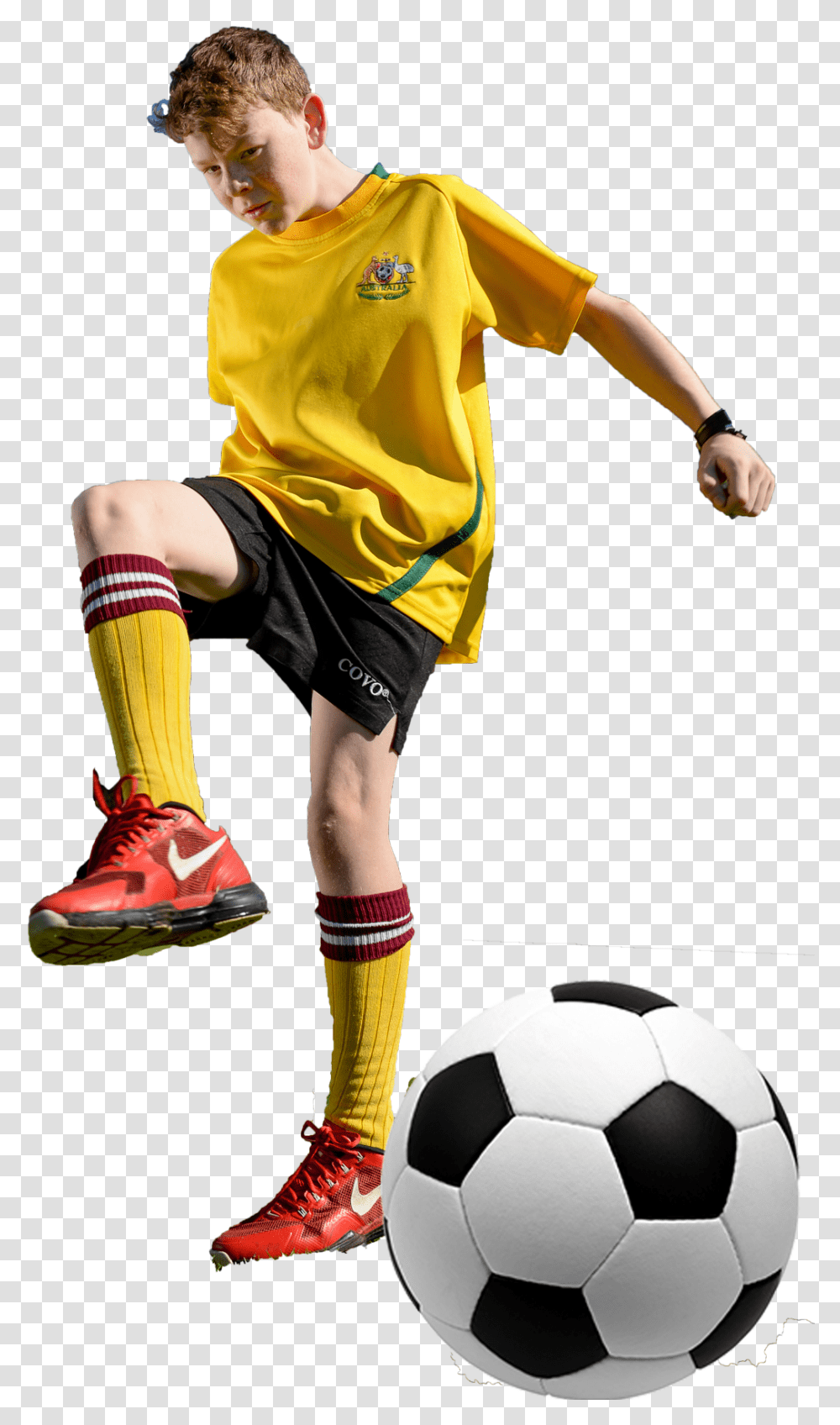 Junior Football Player, Soccer Ball, Team Sport, Person, People Transparent Png