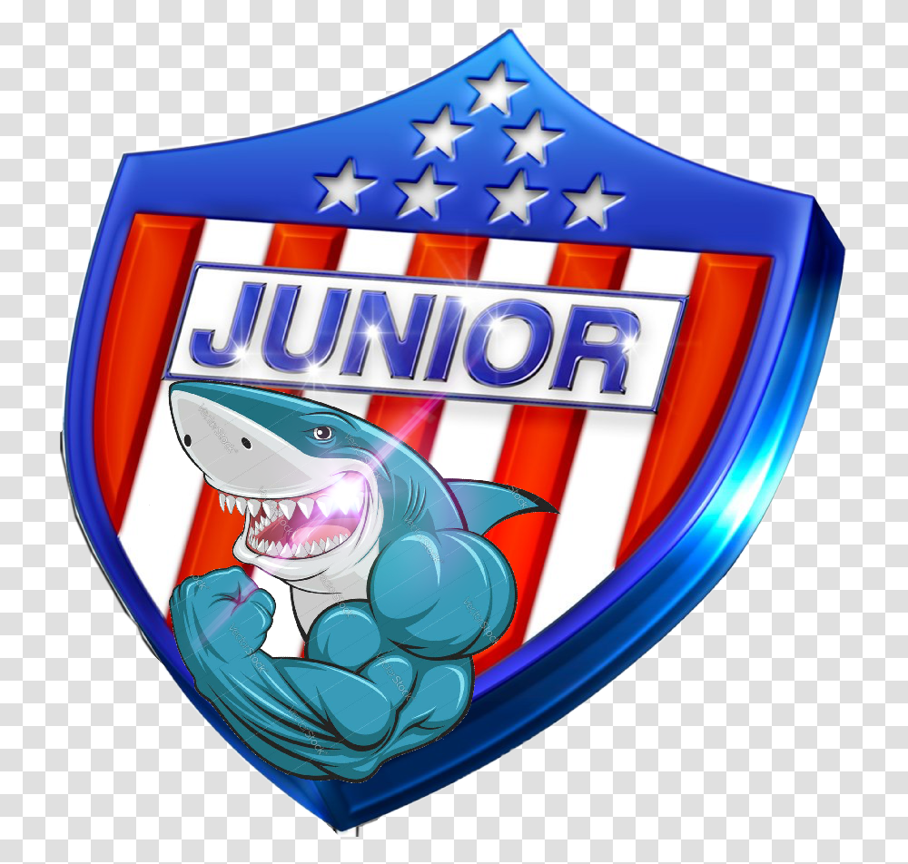 Junior Juniortupapa Escudodeljunior Shark Tiburon Club Deportivo Popular Junior F.c. S.a., Logo, Trademark, Badge Transparent Png