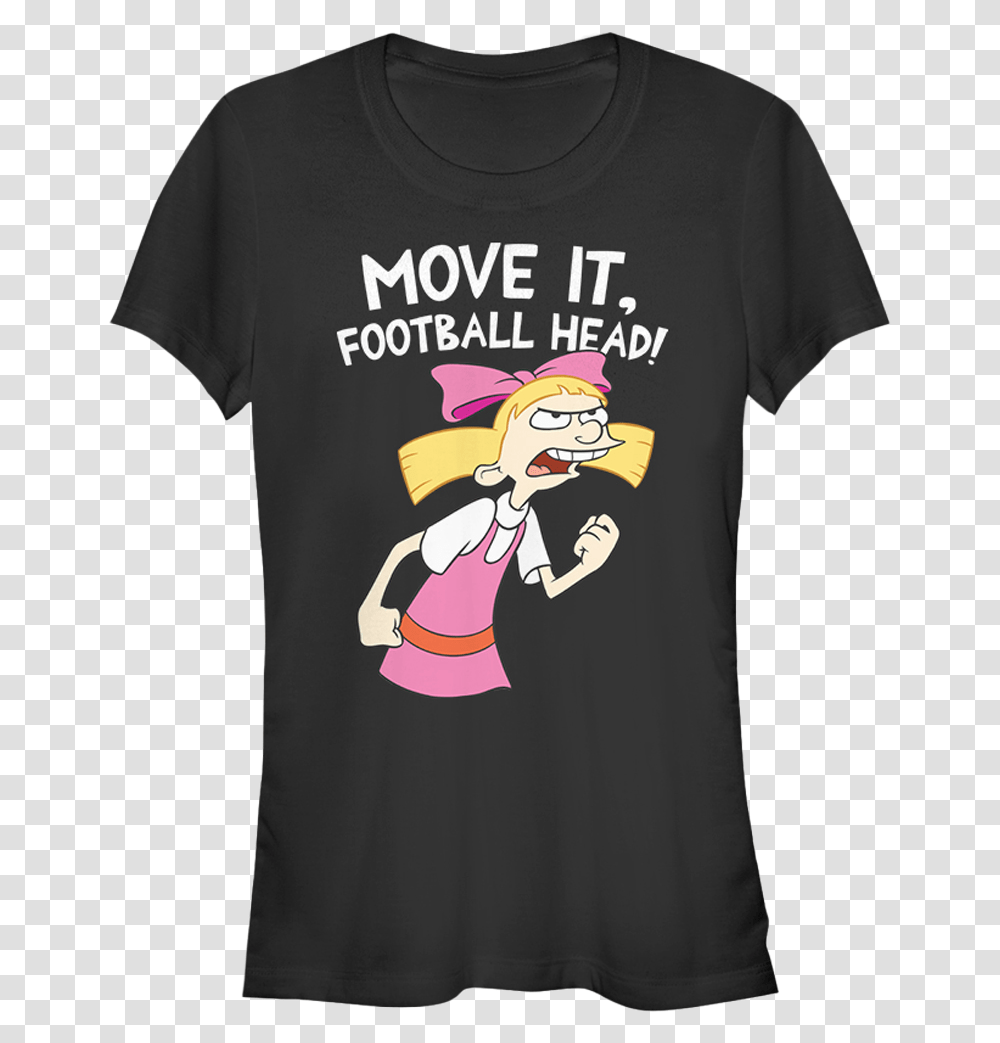 Junior Move It Football Head Hey Arnold Shirt Helga Hey Arnold Shirt, Clothing, Apparel, T-Shirt, Person Transparent Png