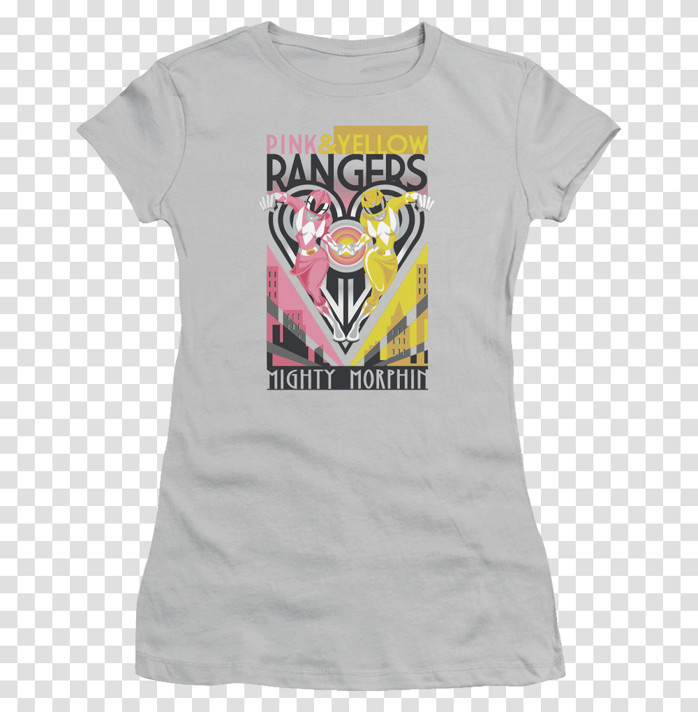 Junior Pink And Yellow Rangers Mighty Morphin Power Power Rangers Shirt Target, Apparel, T-Shirt, Tank Top Transparent Png
