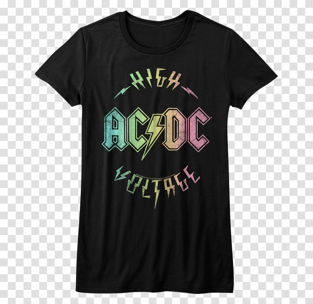 Junior Rainbow High Voltage Acdc Shirt Circle Design For T Shirt, Apparel, T-Shirt, Sleeve Transparent Png