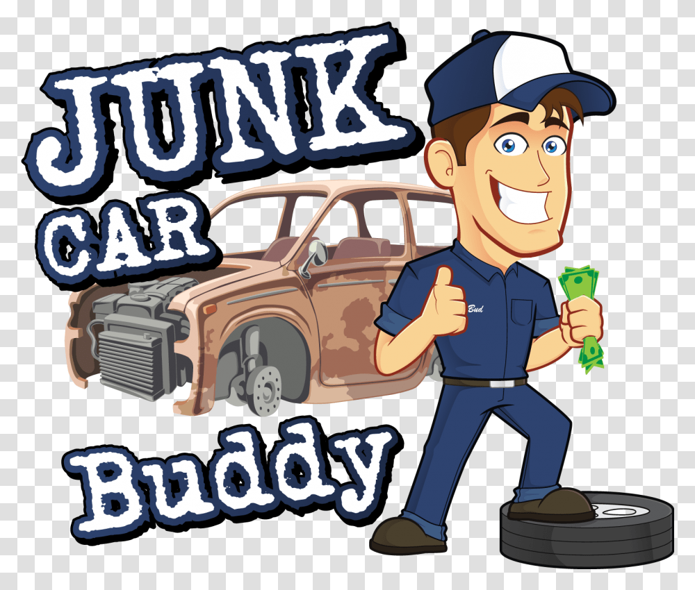 Junk Car Buddy, Person, Transportation, Vehicle Transparent Png