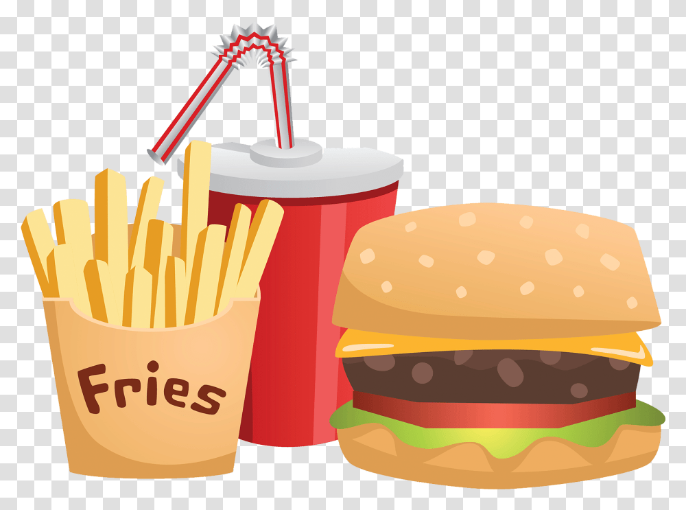 Junk Food Dibujos De Comida Chatarra, Burger, Fries Transparent Png