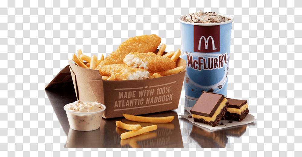 Junk Food Mcdonalds Fish And Chips Canada, Fries, Dessert, Hot Dog, Snack Transparent Png