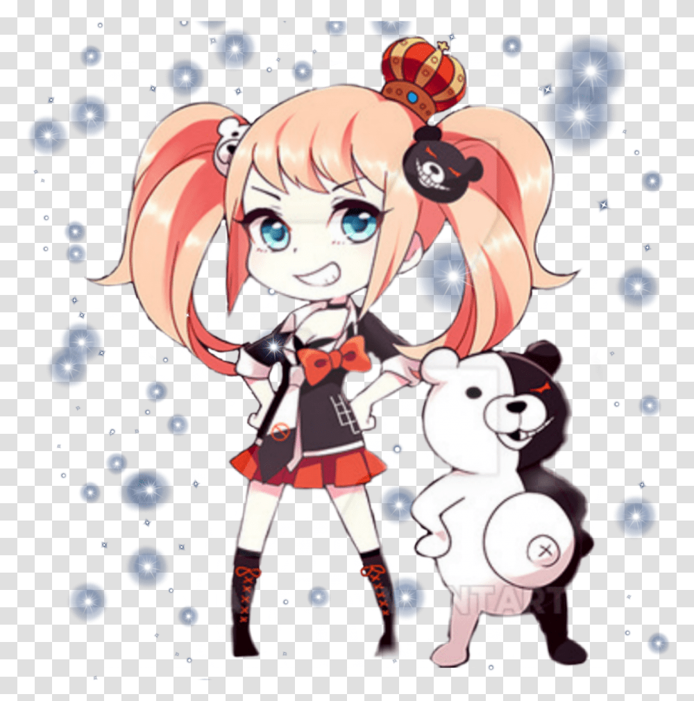 Junko Monokuma Danganronpa Anime Stickerr Enoshima Junko And Monokuma Transparent Png