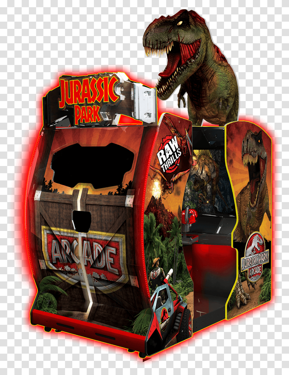 Jurassic Park Arcade Jurassic Park Arcade Game, Arcade Game Machine, Person, Human, Dinosaur Transparent Png