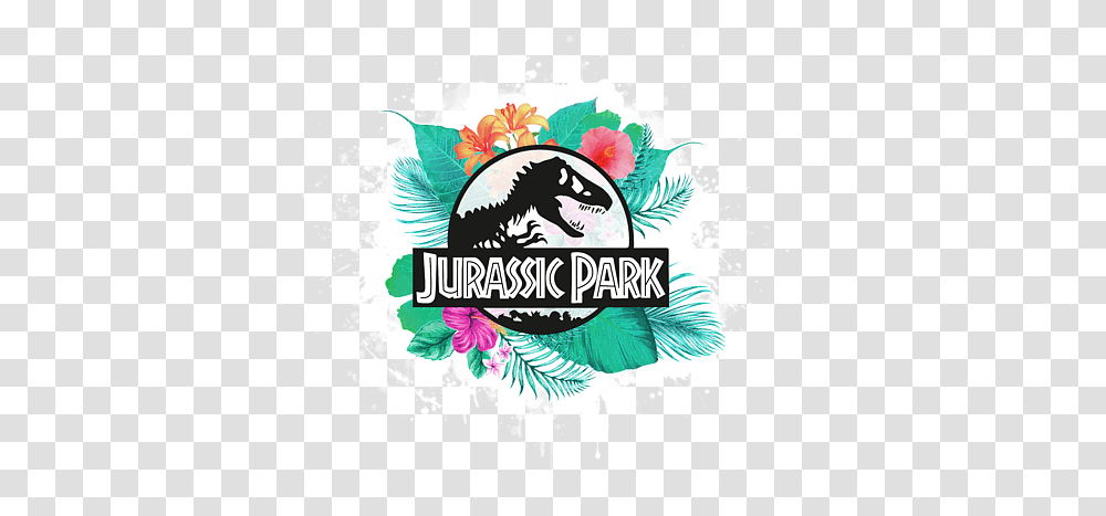 Jurassic Park Logo With Tropical Flowers Carry All Pouch Jurassic Park Yellow Logo, Graphics, Art, Poster, Advertisement Transparent Png