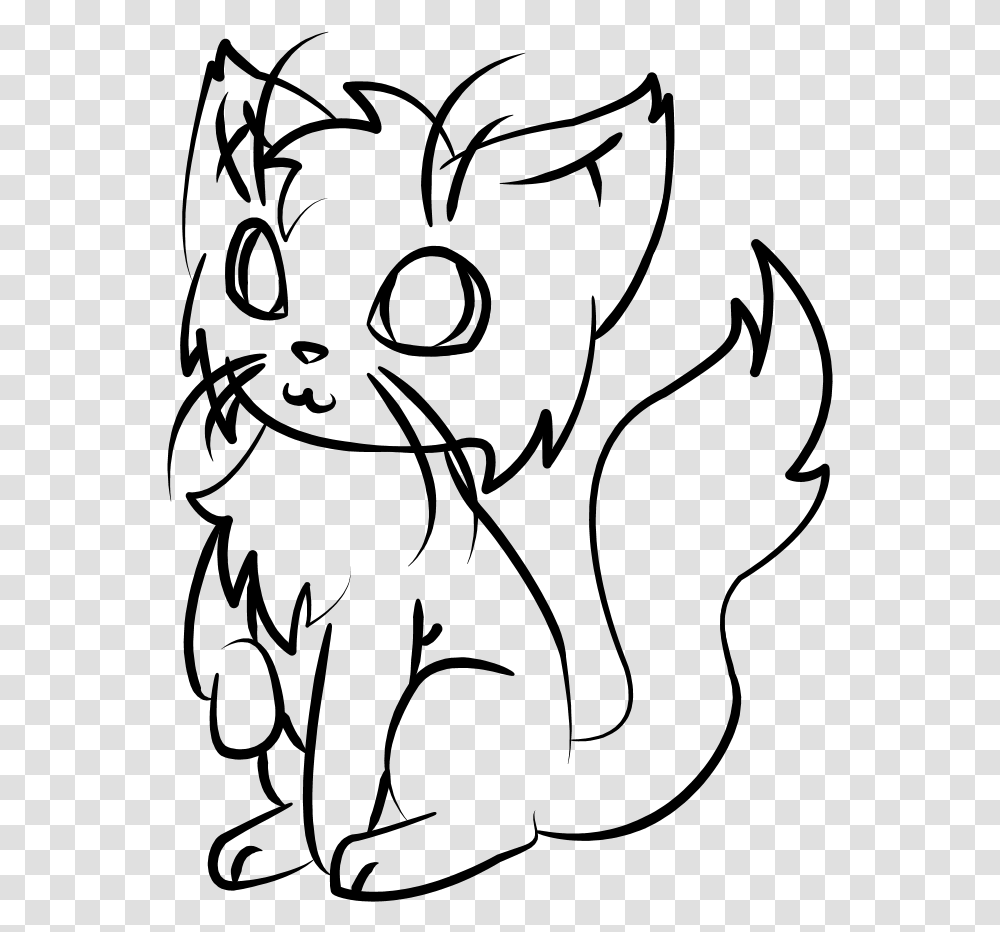 Just A Cat Line Art Animated White Cat, Gray Transparent Png