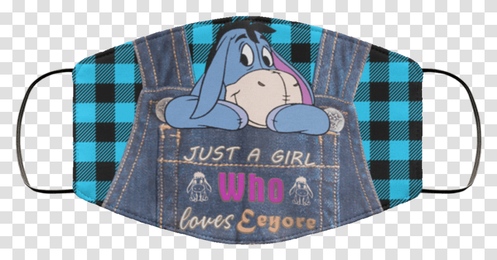 Just A Girl Who Loves Eeyore Face Mask Allblueteescom Pumpkin With Mask, Purse, Clothing, Cushion, Pants Transparent Png