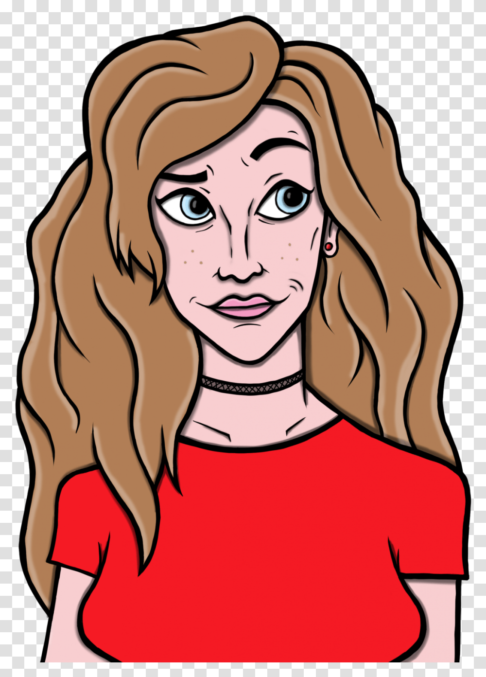 Just A Self Portrait I Did With Heavy Reference Copying Cartoon, Person, Face, Female, Drawing Transparent Png