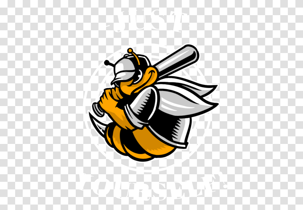 Just Bee Yourself Bee Baseball Logo Clipart Full Size Baseball, Poster, Advertisement, Sport, Team Sport Transparent Png