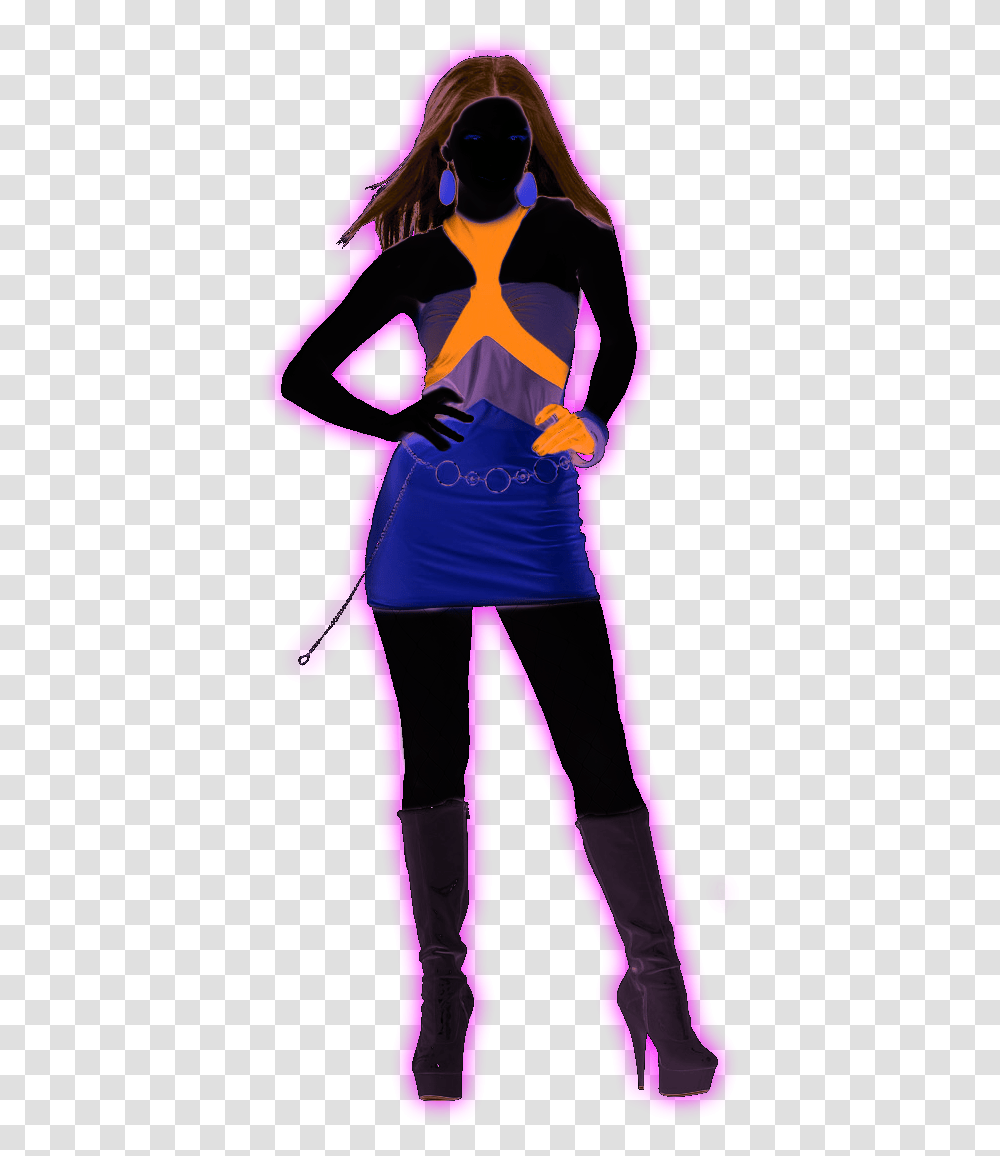Just Dance Dancers Picture Neon Girl, Clothing, Person, Sleeve, Pants Transparent Png