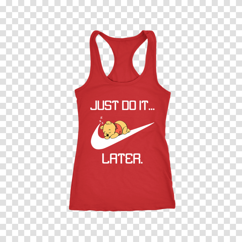 Just Do It Later Winnie The Pooh V Neck And Racerback Tank, Apparel, Tank Top Transparent Png
