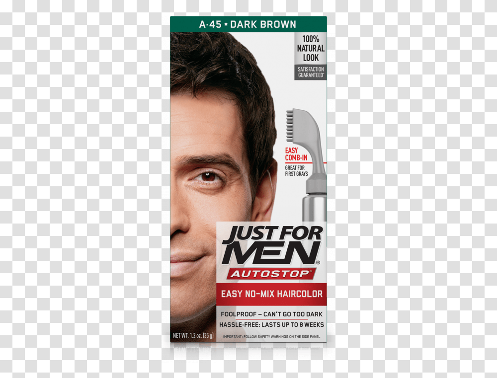 Just For Men Autostop Medium Brown, Person, Head, Face, Jaw Transparent Png
