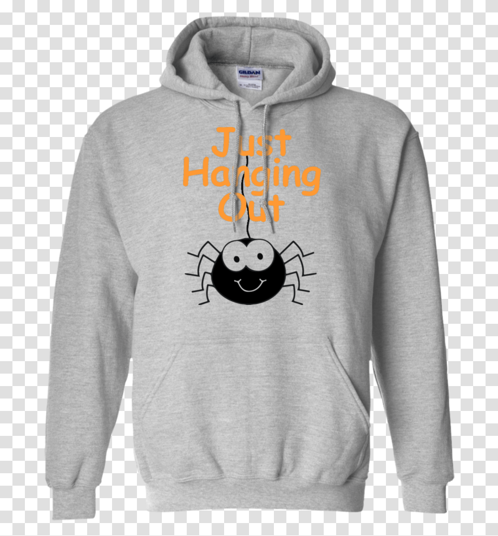 Just Hanging Out Spider Pullover Hoodie 8 Oz Sport Hoodies Pikachu And Stitch, Apparel, Sweatshirt, Sweater Transparent Png